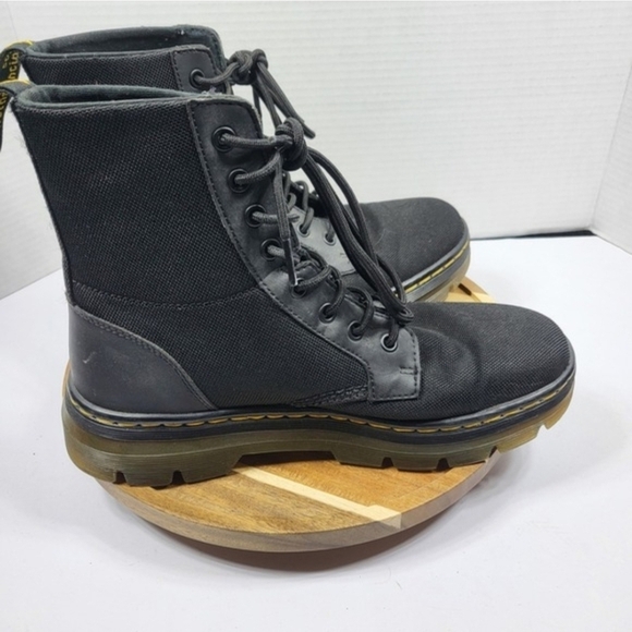 Dr. Martens Combs Canvas Black Lace Up Combat Boots W8/M6 Unisex main image 4